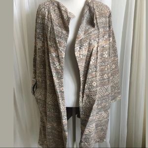 LUCKY BRAND 1X Textured Open Front Cardigan